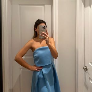 ASOS DESIGN Bandeau Crop Top Prom Midi Dress